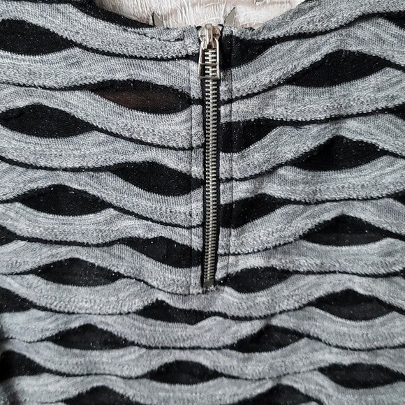 Twenty Y2k Leather Trim Knit Top Black and Grey Size Small - Picture 4 of 8